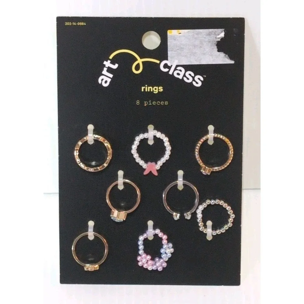 Girls' 8pk Smiley Flip Ring Set - art class™ New